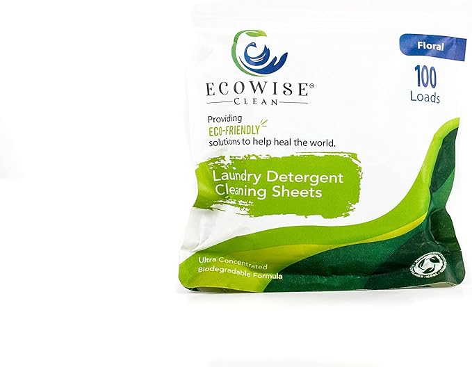 Ecowise Clean - Laundry Detergent Sheets Eco-Friendly Strips, Concentrated Biodegradable Washer Sheets